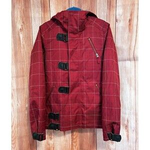 BURTON Dryride Ski Plaid Hooded Jacket Size S (Bx 19)